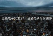 证通电子002197，证通电子为何跌停