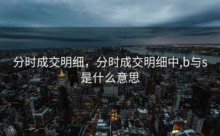 分时成交明细，分时成交明细中,b与s是什么意思