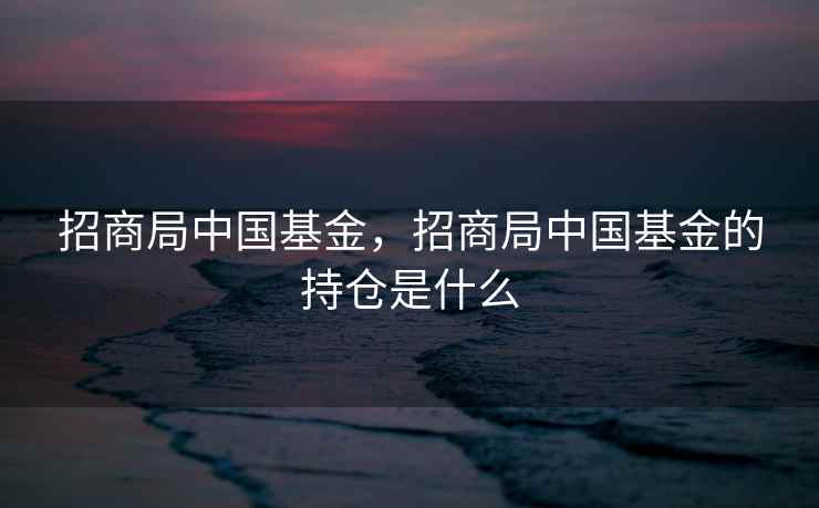 招商局中国基金，招商局中国基金的持仓是什么