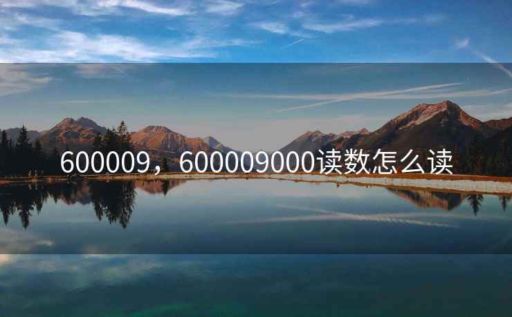 600009,600009000读数怎么读 600009,600009000读数怎么读